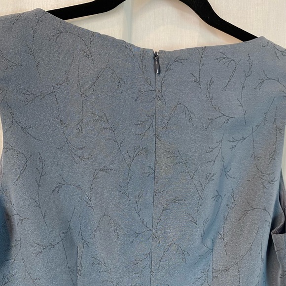 Vintage 90s Blue Patterned Midi Dress - Picture 3 of 3